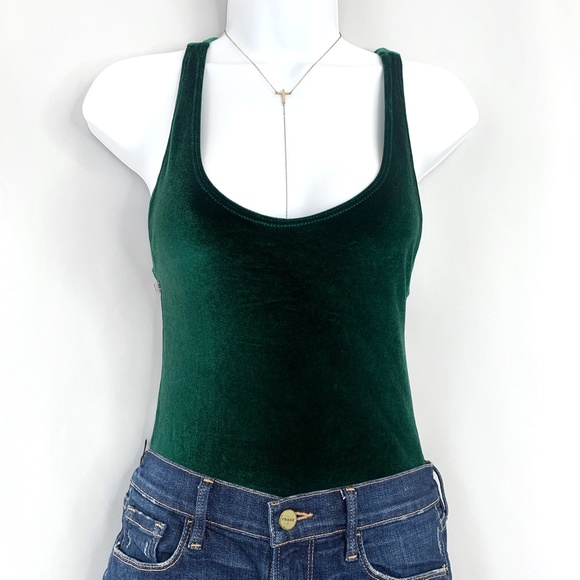 American Apparel Green Velvet Bodysuit - Picture 6 of 6